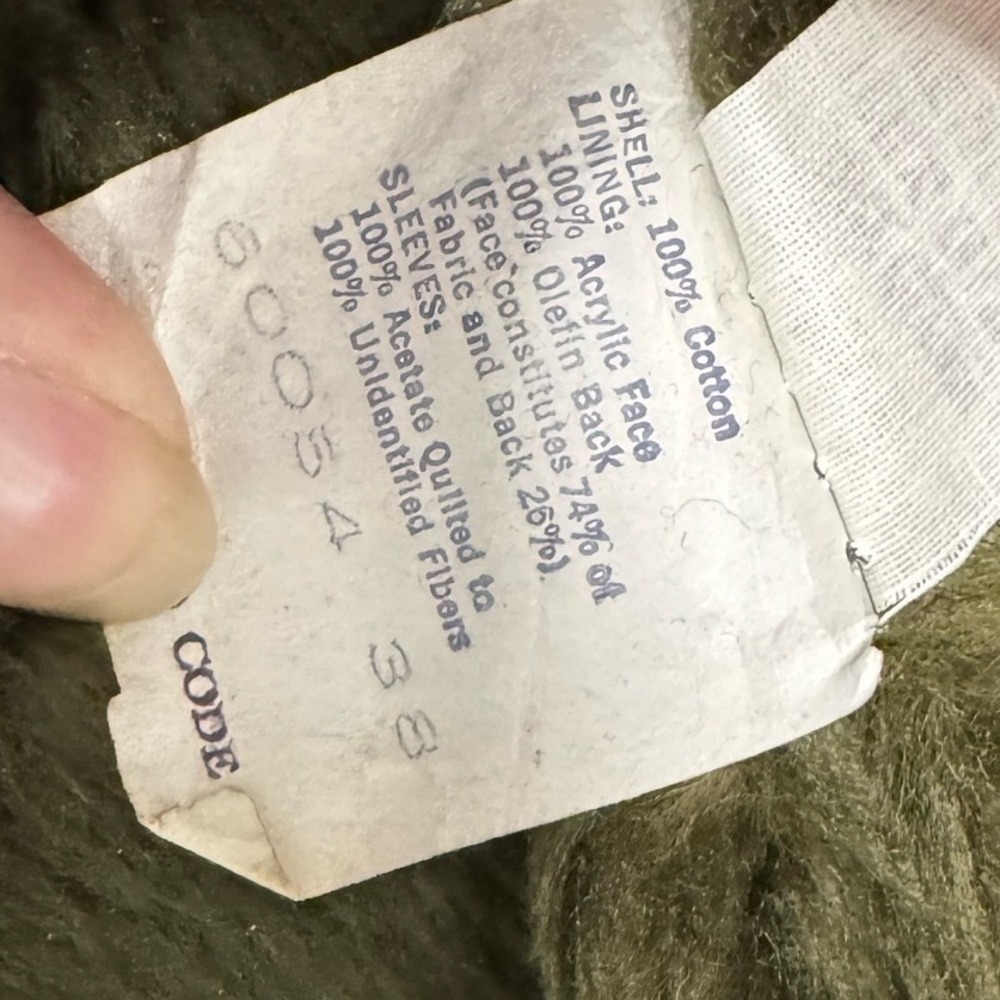 Sears The Leather Shop Jacket Mens 38 Tan Green Good Suede Corduroy Faux Fur - Picture 7 of 10